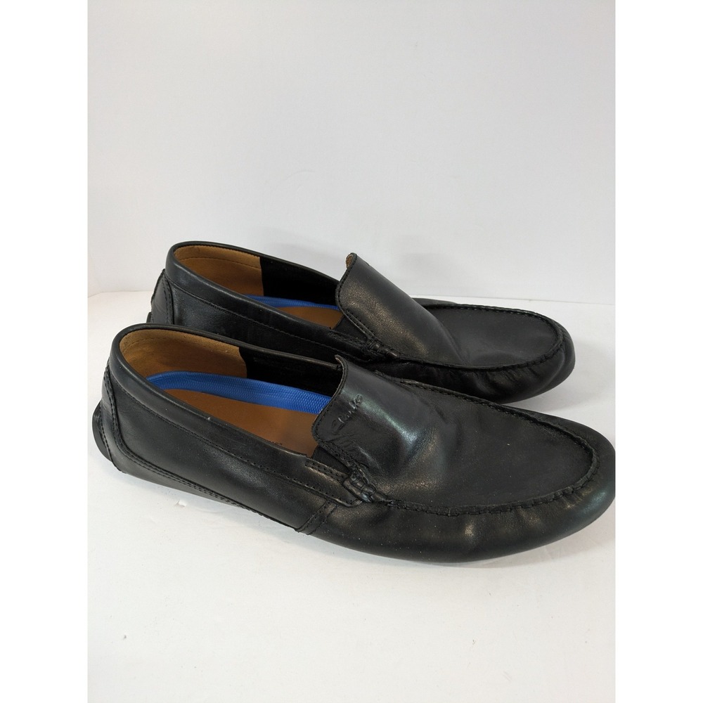 Clarks Mens Extreme Comfort Black Leather Driver Loafers Size 13 M 261607112